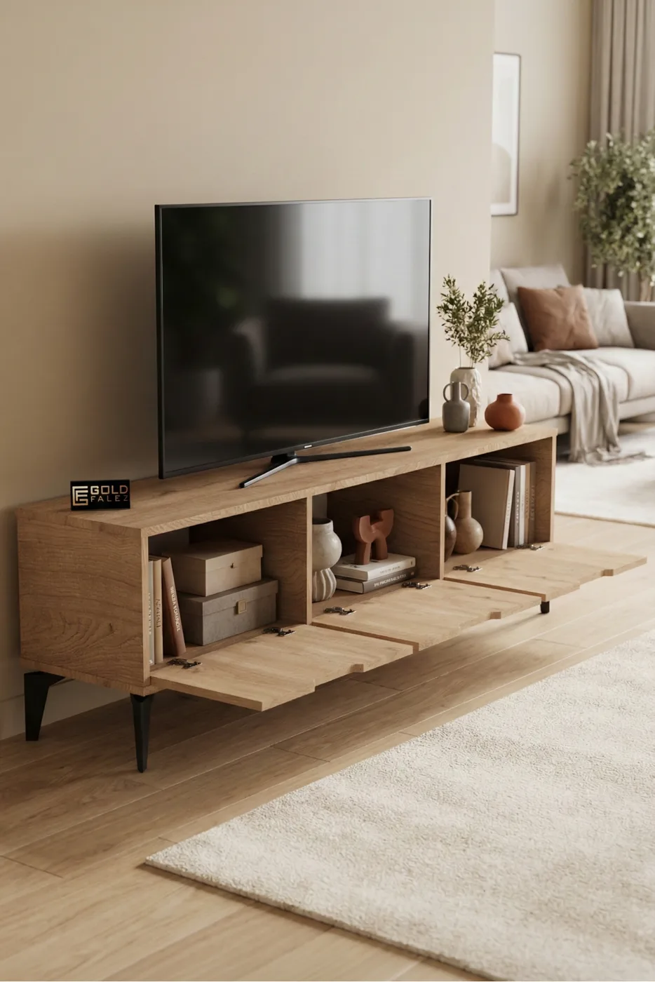 Royal Classic Melamine-faced Chipboard TV Unit Beige