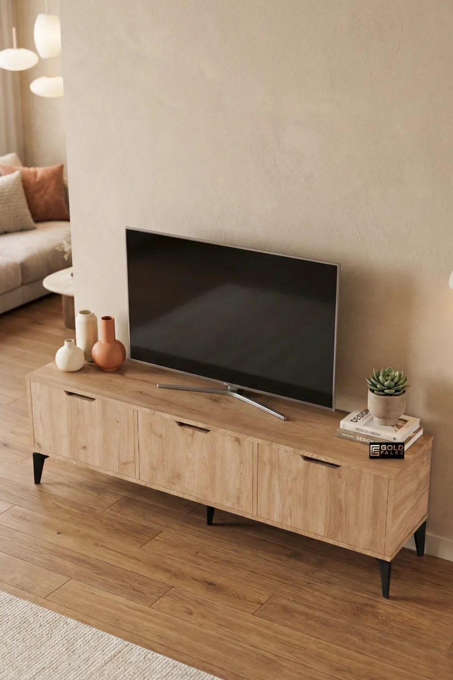 Royal Classic Melamine-faced Chipboard TV Unit Beige