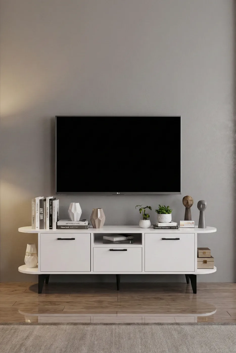Mobile TV Mira Classic in truciolare nobilitato blu