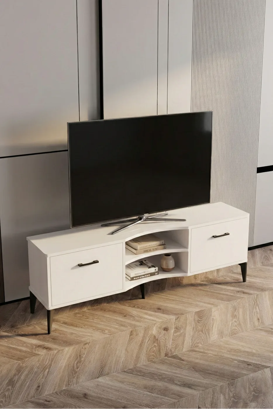 Vera Melamine-faced Chipboard TV Unit White