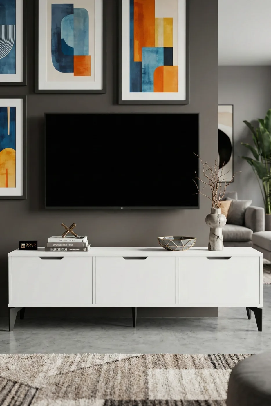 Royal Classic Melamine-faced Chipboard TV Unit White