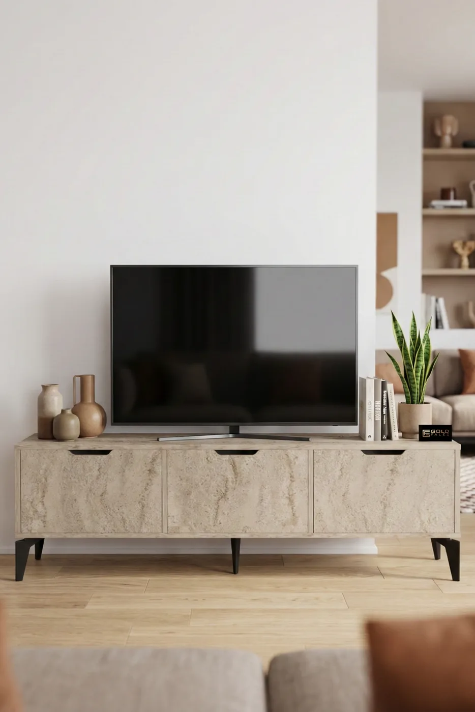 Royal Classic Melamine-faced Chipboard TV Unit Ecru