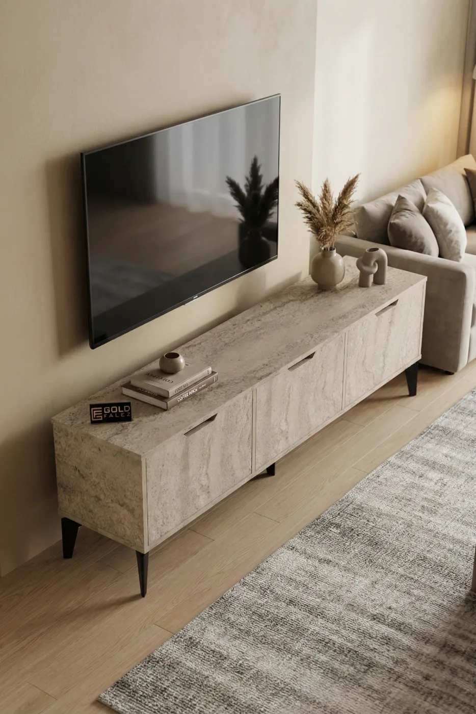 Royal Classic Melamine-faced Chipboard TV Unit Ecru
