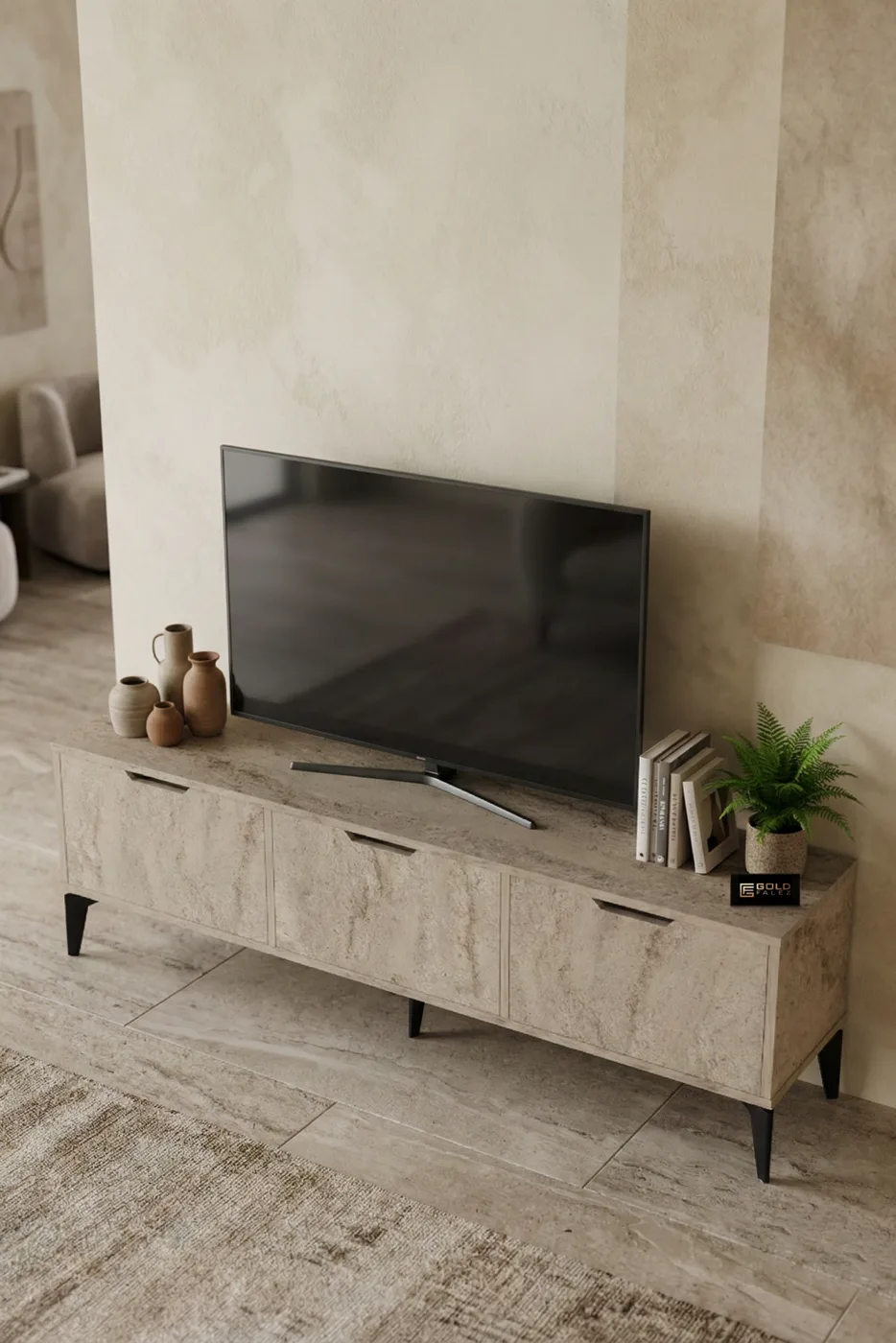 Royal Classic Melamine-faced Chipboard TV Unit Ecru