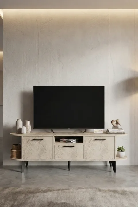 Mobile TV Mira in truciolare nobilitato ecru