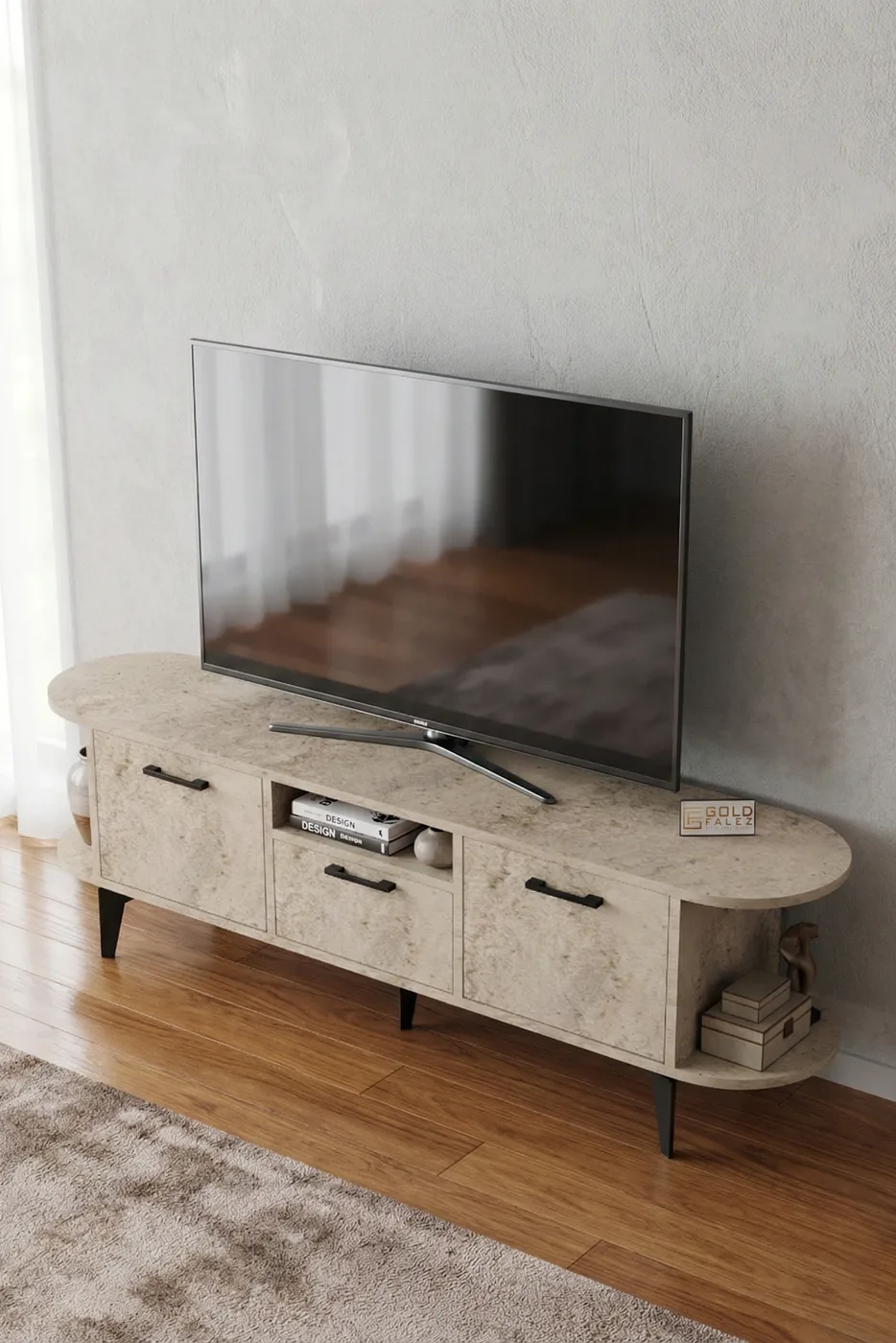 Mobile TV Mira in truciolare nobilitato ecru