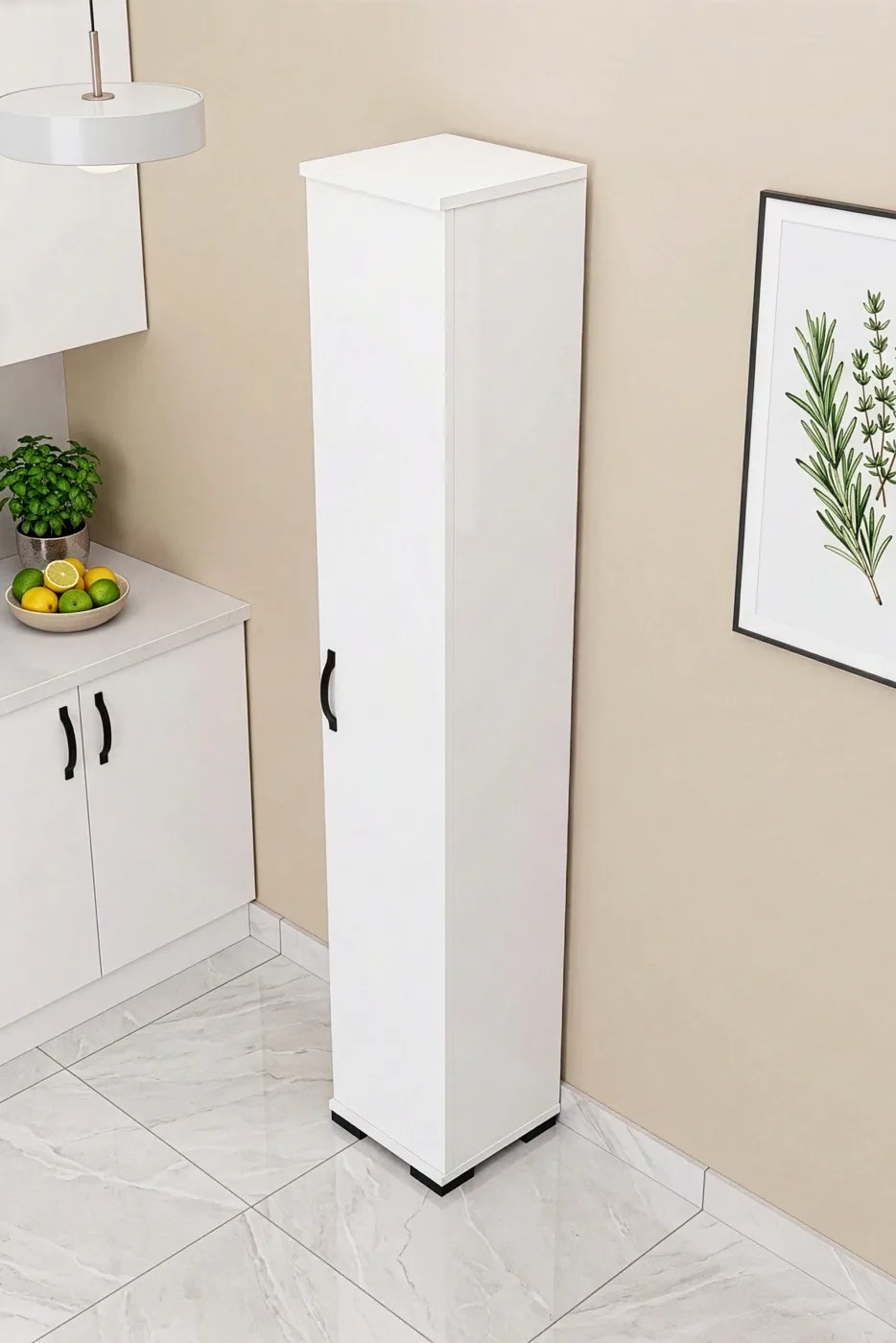 Multi-purpose Pantry Cabinet Melamine-faced chipboard White