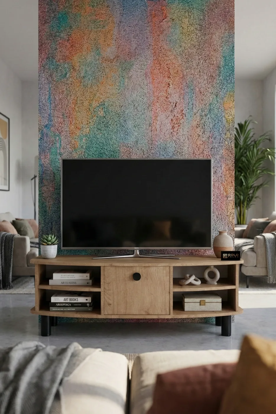 Mobile TV Vienna in truciolare nobilitato beige