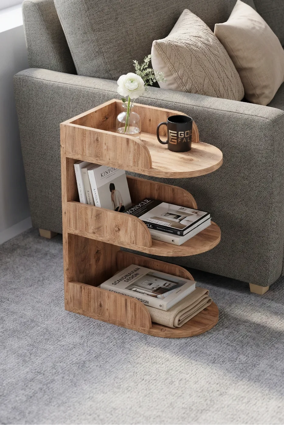 Side Table Melamine-faced chipboard Brown