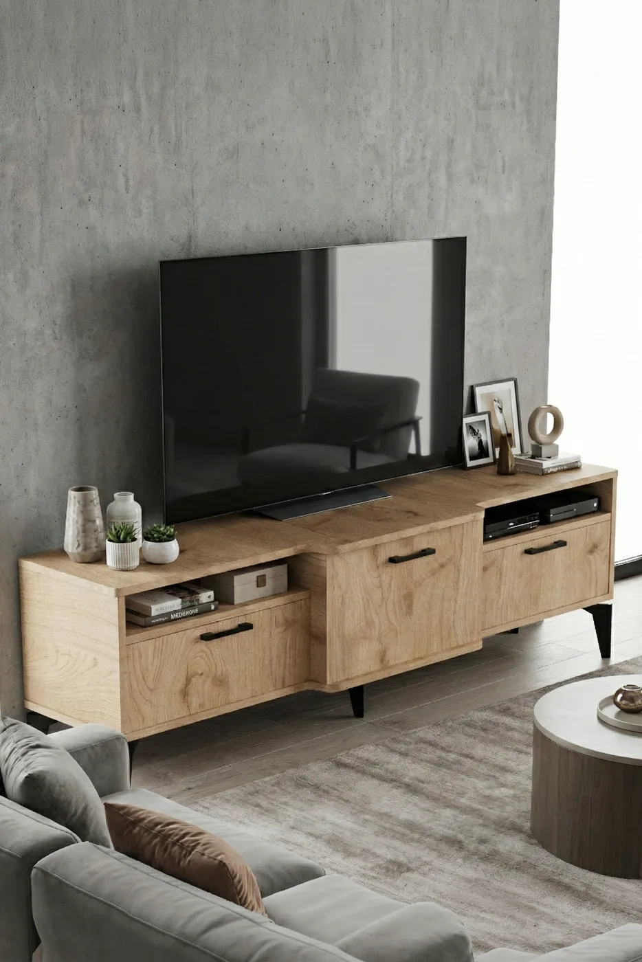 Mistral TV Unit Melamine-faced chipboard Beige