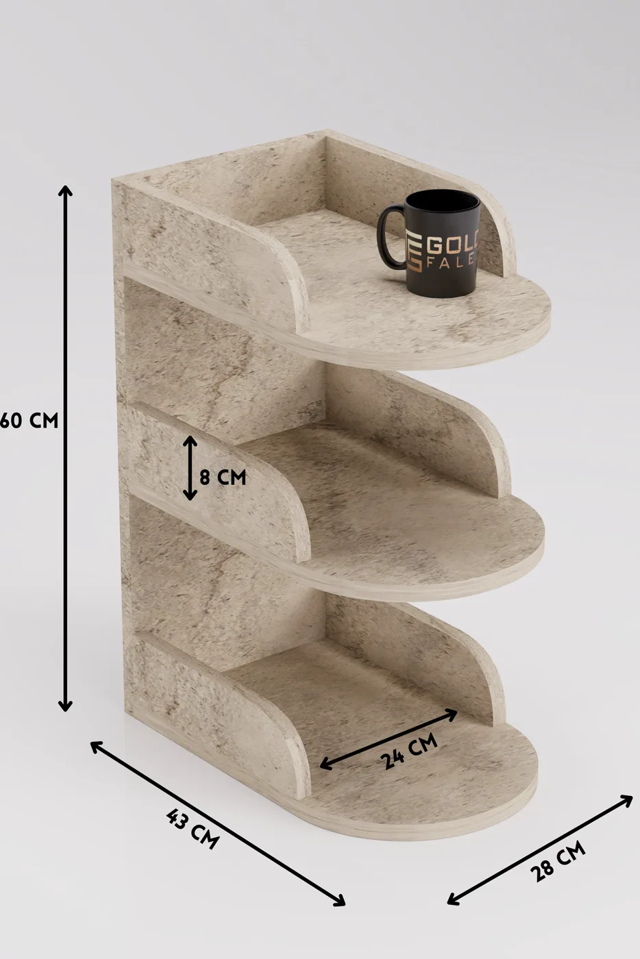 Side Table Melamine-faced chipboard Ecru