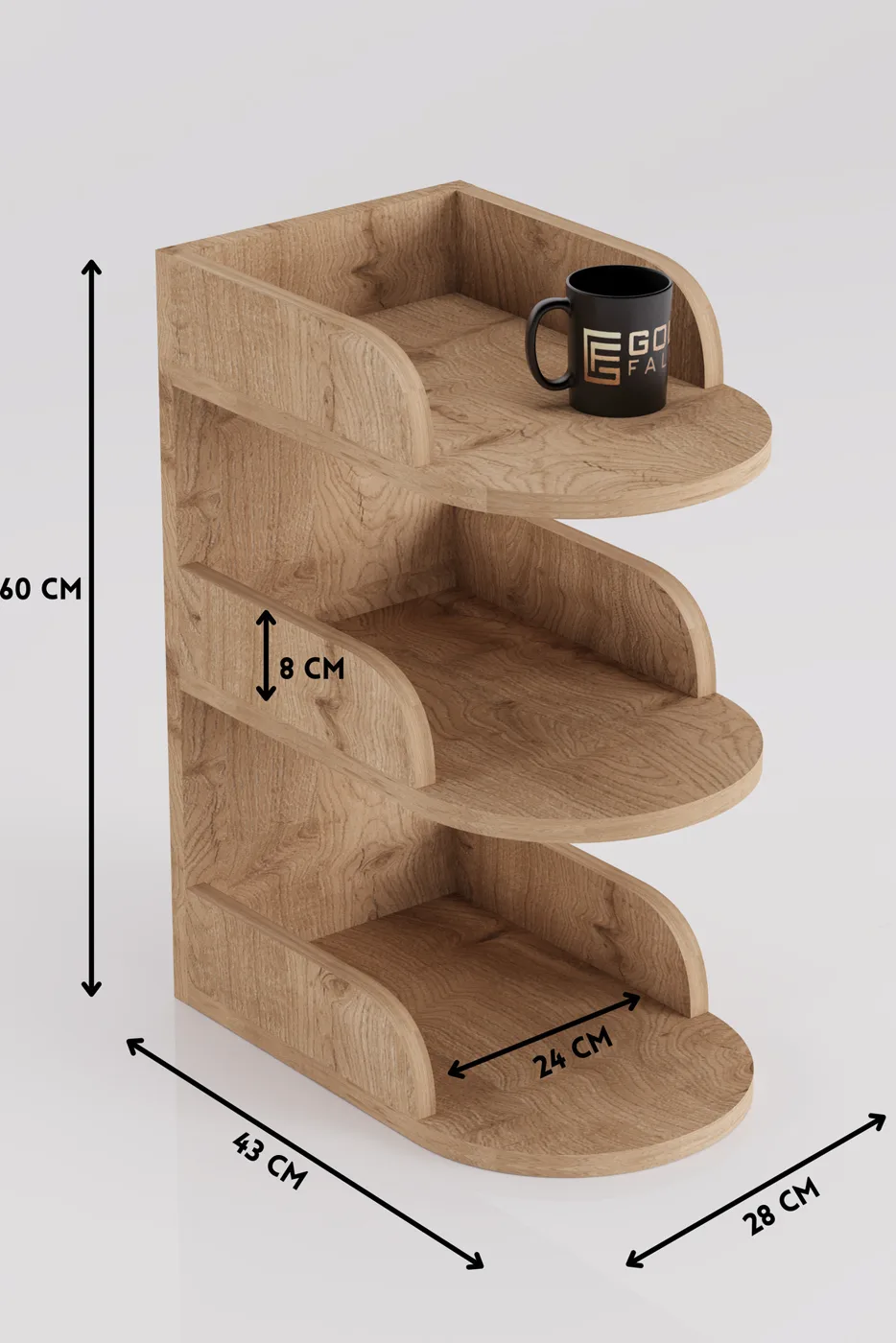 Melamine-faced Chipboard Multi-coloured Bedside Table