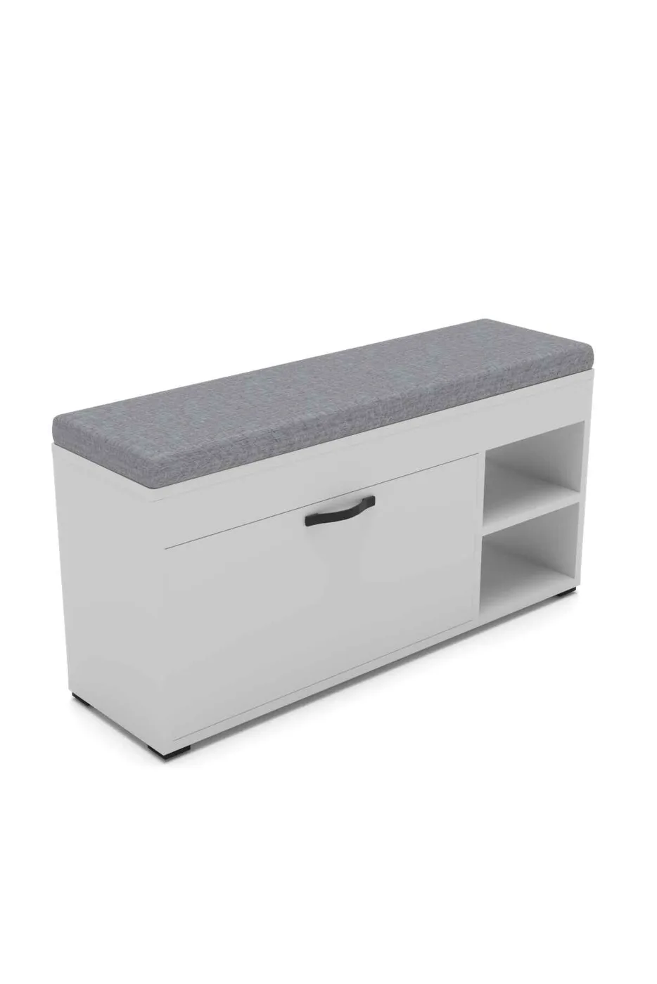 Padded Shoe Cabinet Bench Melamine-faced Chipboard White