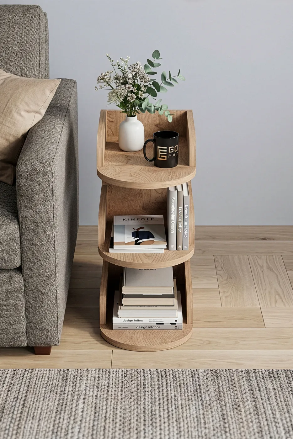 Melamine-faced Chipboard Multi-coloured Side Table