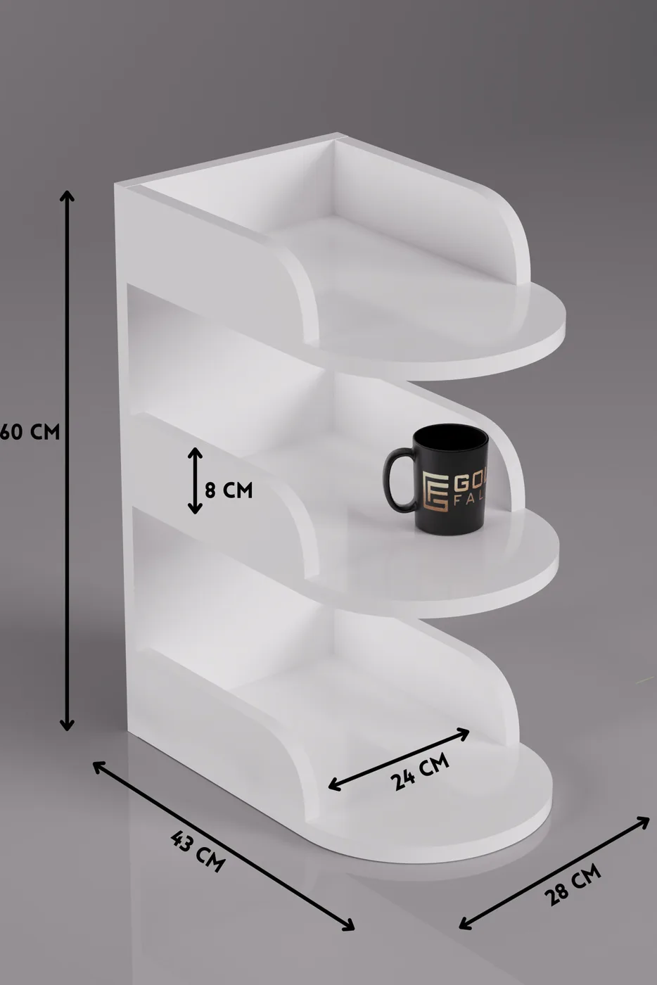 Melamine-faced Chipboard White Side Table