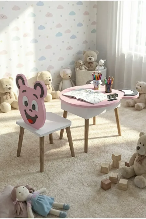 Happy Face Children's Desk Set Pink