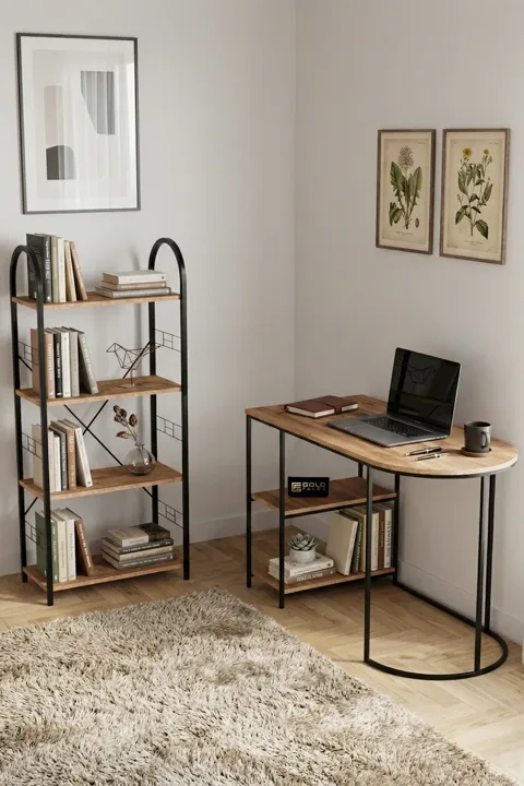 Desk and Bookcase Set Atlantic Pine