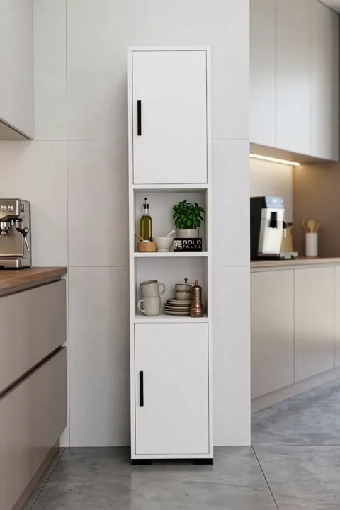 Multi-purpose Pantry Cabinet Melamine-faced Chipboard White