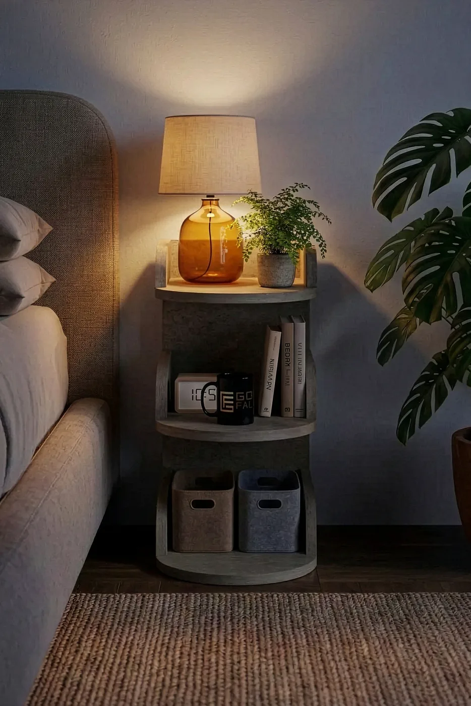 Bedside Table Melamine-faced Chipboard Ecru