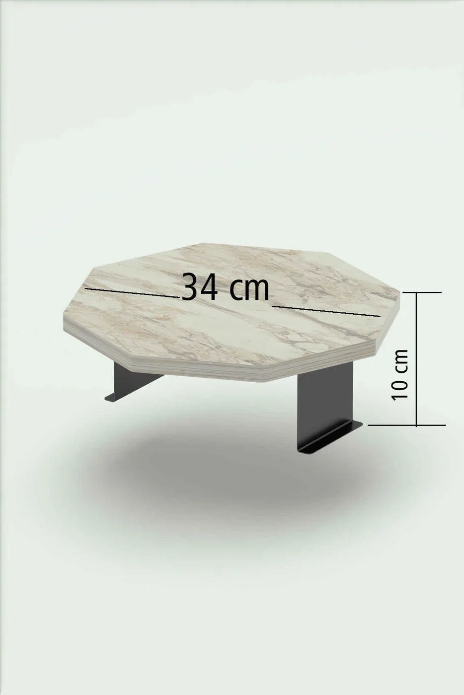 Octagonal 2-Piece Side Table Melamine-faced Chipboard Efes