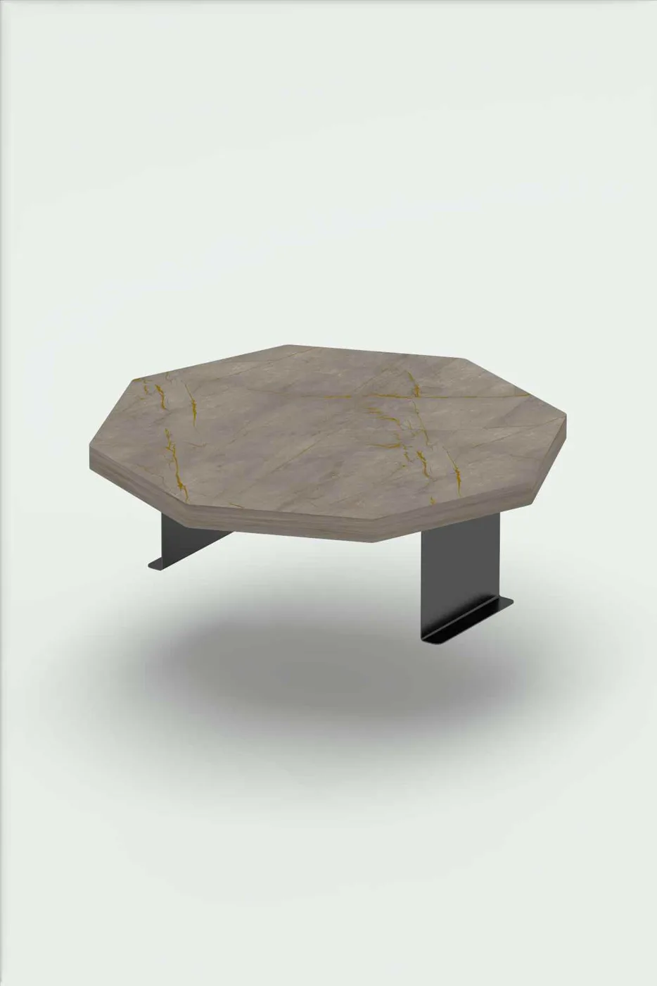 Octagonal 2-Piece Side Table Melamine-faced Chipboard Ecru