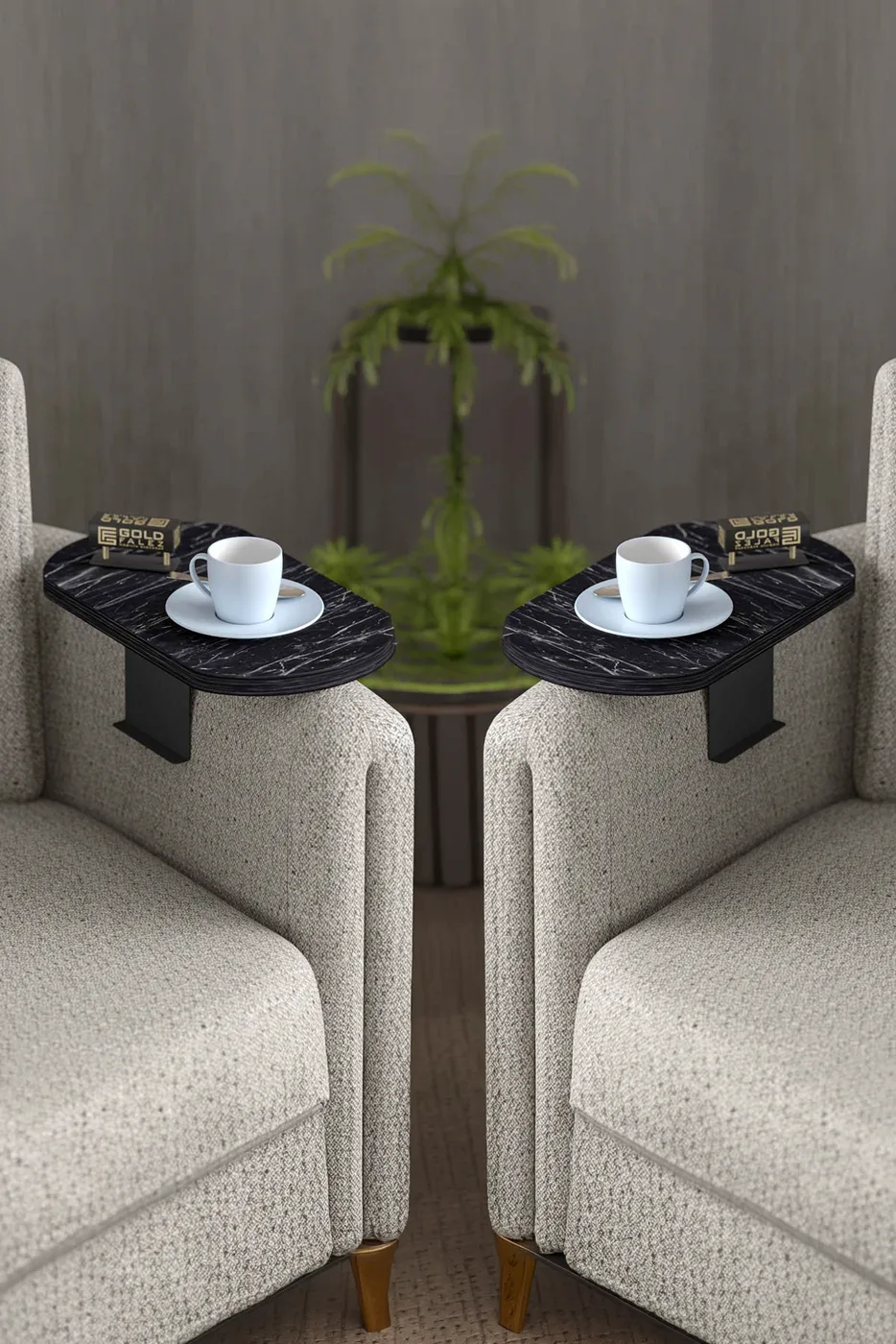 2-Piece Side Table Melamine-faced Chipboard Black