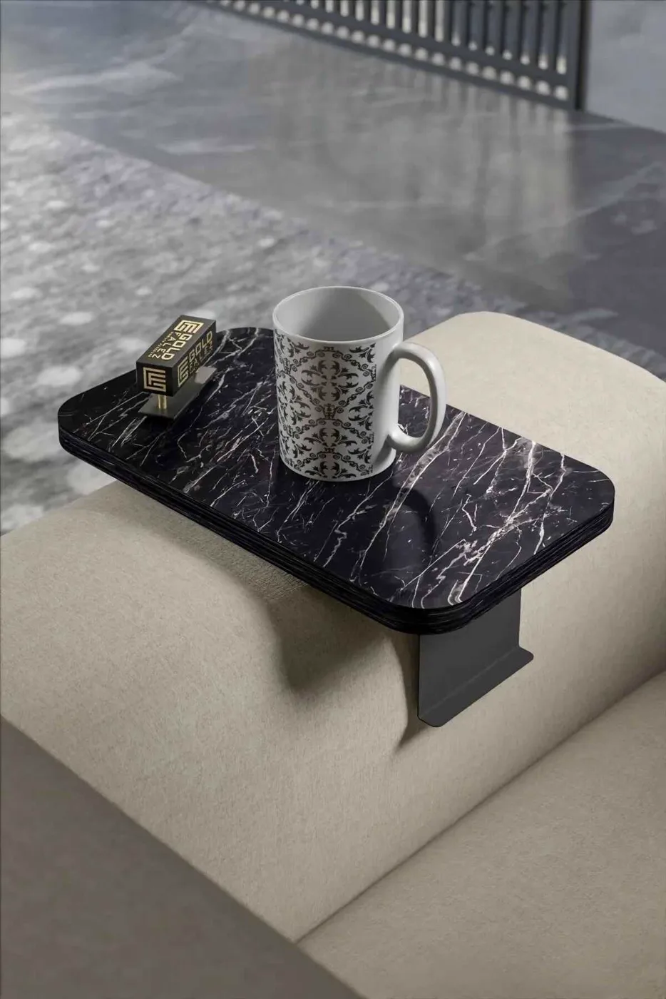 2-Piece Side Table Melamine-faced Chipboard Black