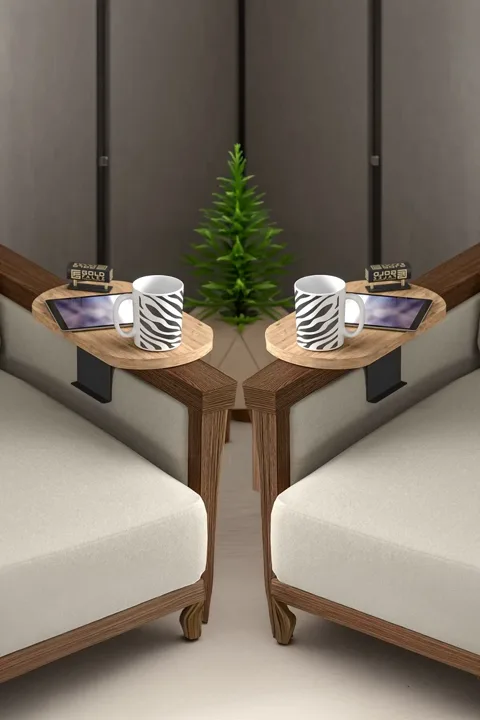 2-Piece Side Table Melamine-faced Chipboard Brown