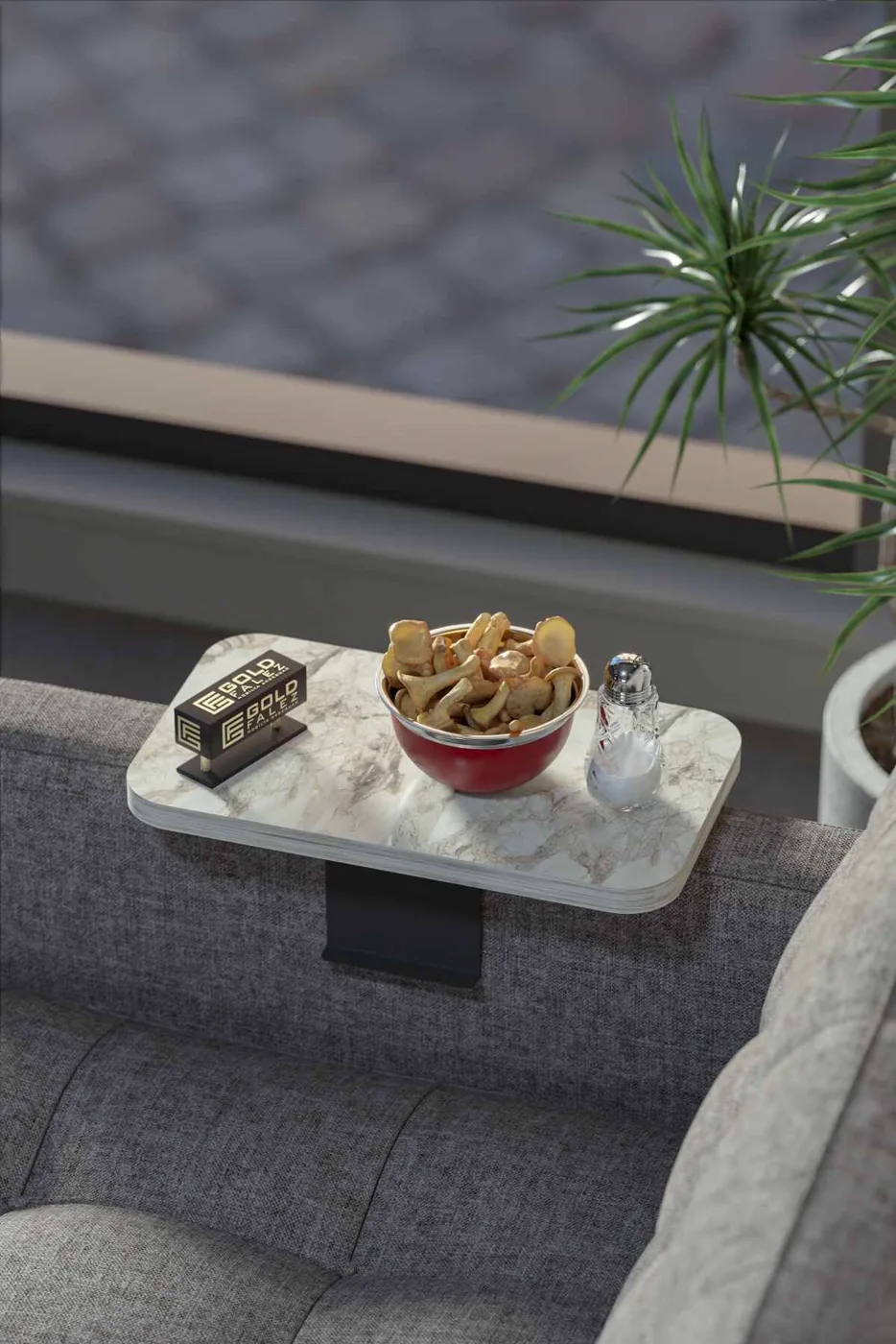 Efes 2-Piece Side Table Melamine-faced Chipboard Grey