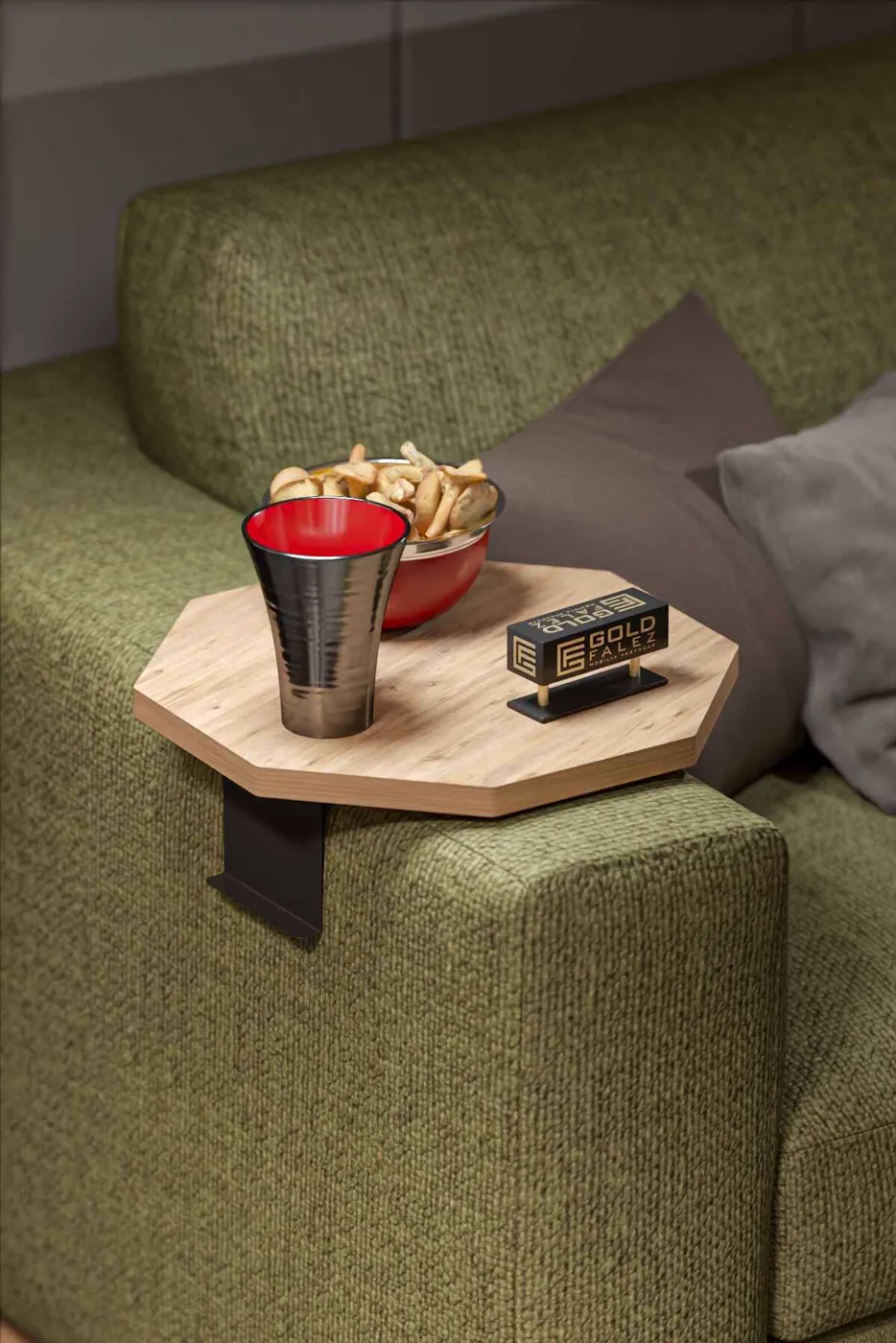 Octagonal 2-Piece Side Table Melamine-faced Chipboard Brown