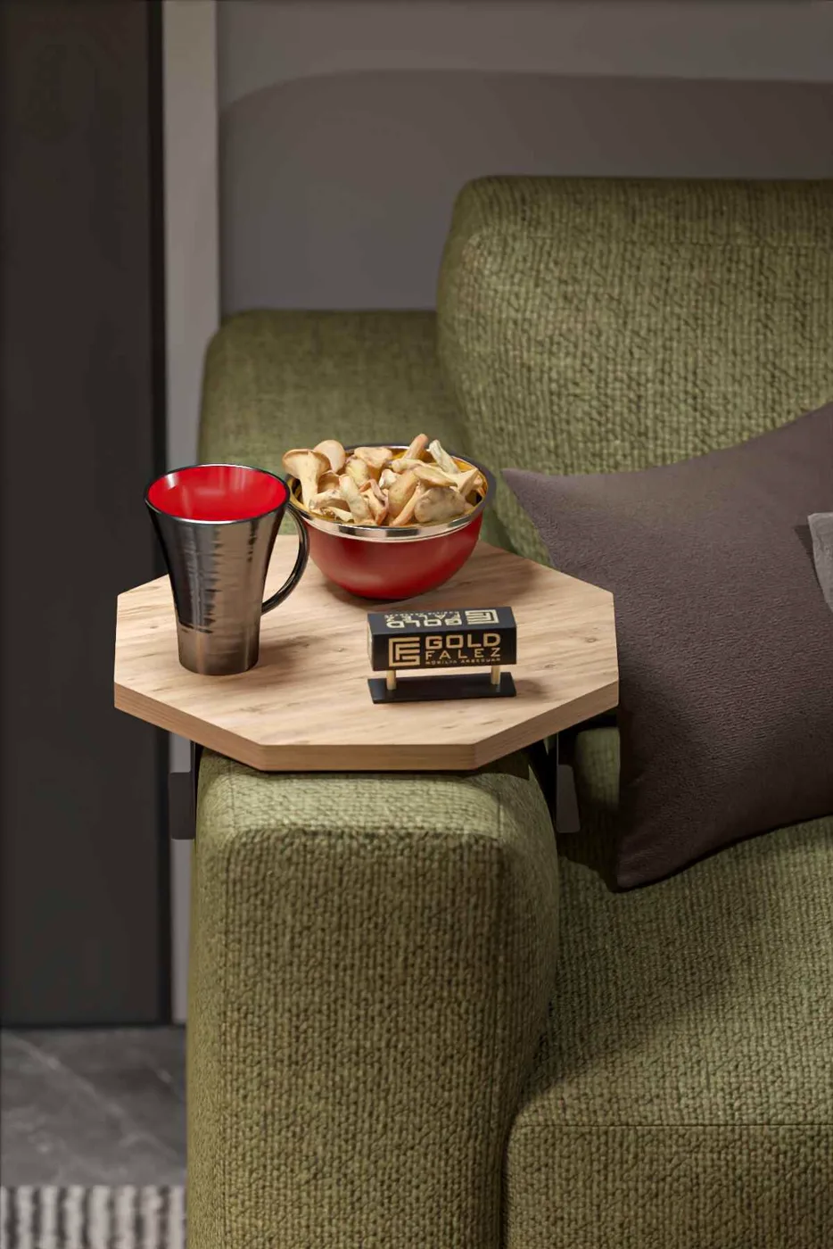 Octagonal 2-Piece Side Table Melamine-faced Chipboard Brown