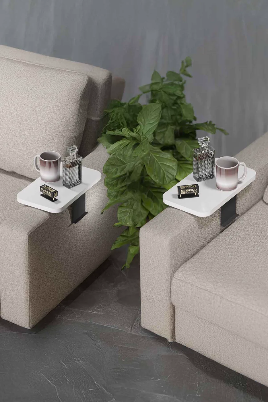 2-Piece Side Table Melamine-faced Chipboard White