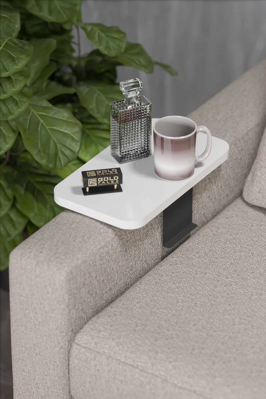 2-Piece Side Table Melamine-faced Chipboard White
