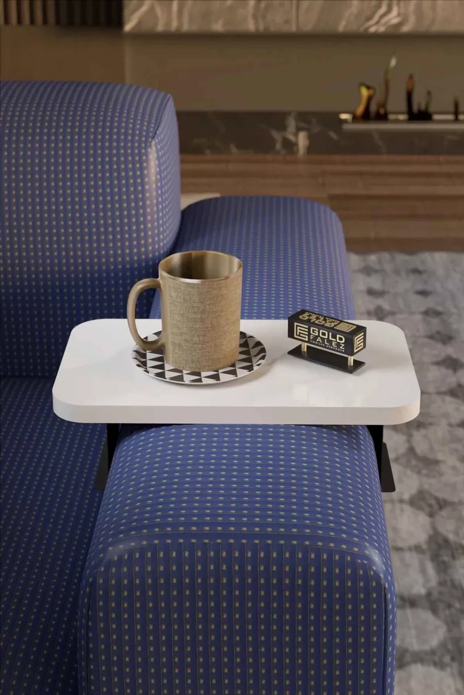 2-Piece Side Table Melamine-faced Chipboard White