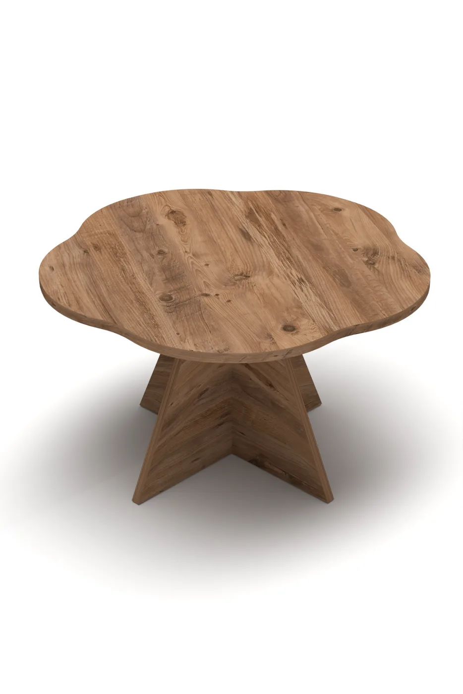 Flower Coffee Table and Nesting Table Set Melamine-faced Chipboard Brown