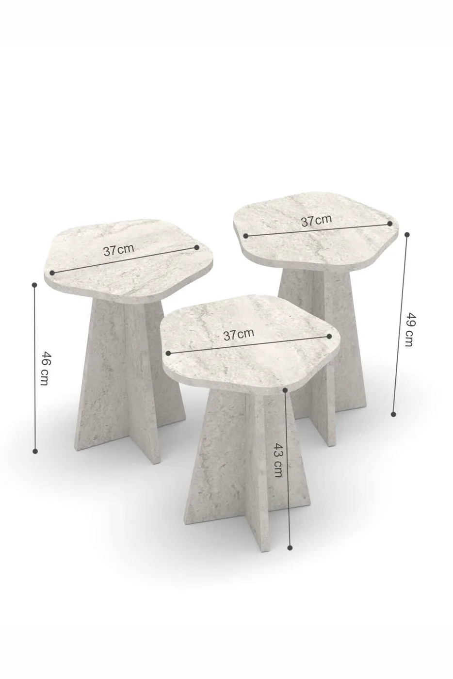 Flower Coffee Table and Nesting Table Set Melamine-faced Chipboard Brown
