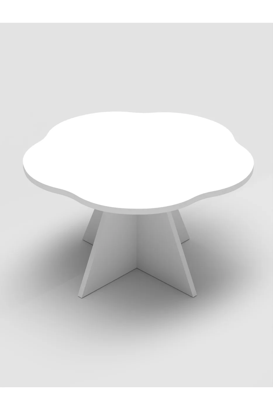 Flower Coffee Table and Nesting Table Set Melamine-faced Chipboard White
