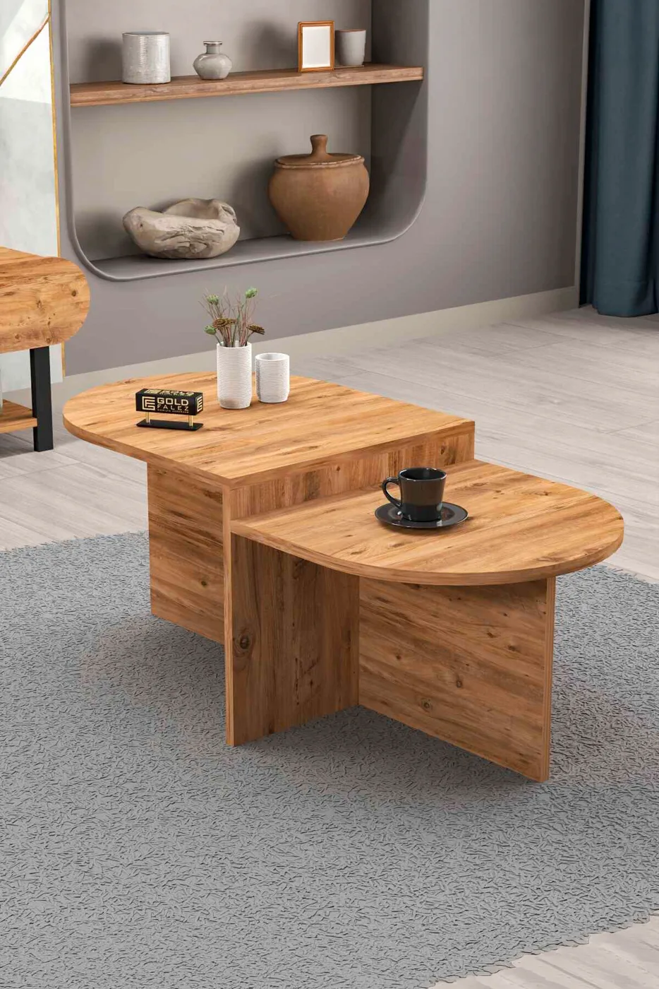 Setro 6-Piece Table and TV Unit Set Melamine-faced Chipboard Brown