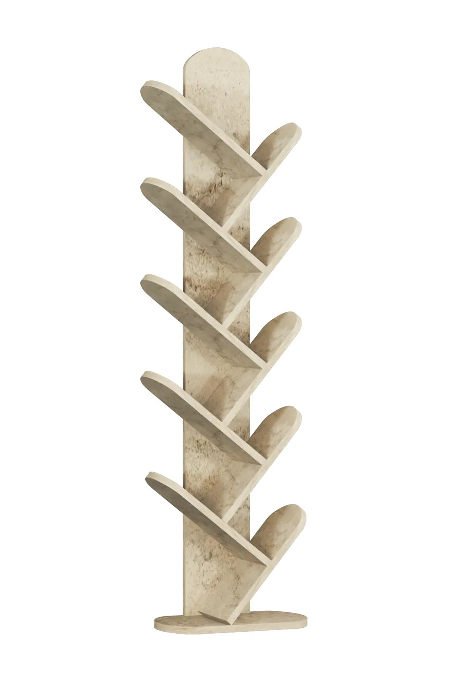 10-Tier Bookcase Melamine-faced Chipboard Ecru