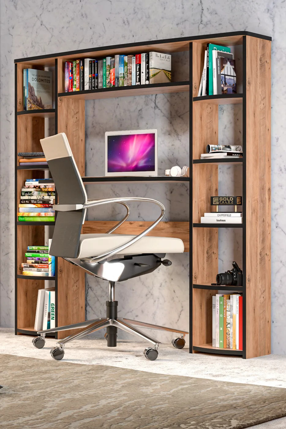 10-Tier Bookcase Desk Melamine-faced Chipboard Brown