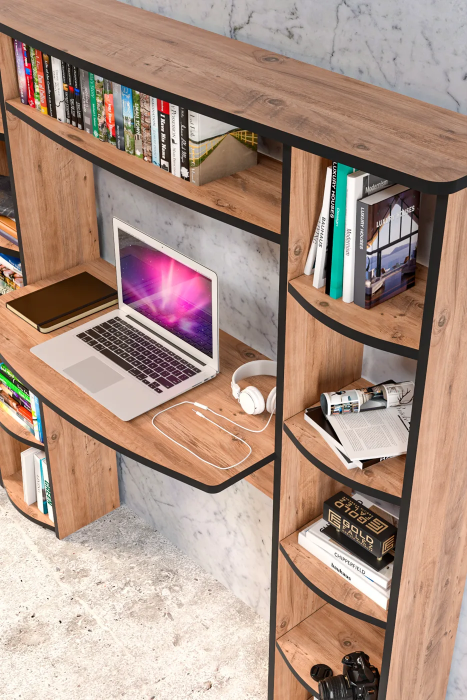 10-Tier Bookcase Desk Melamine-faced Chipboard Brown