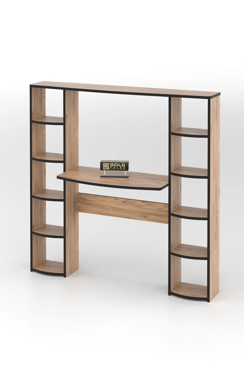 10-Tier Bookcase Desk Melamine-faced Chipboard Brown