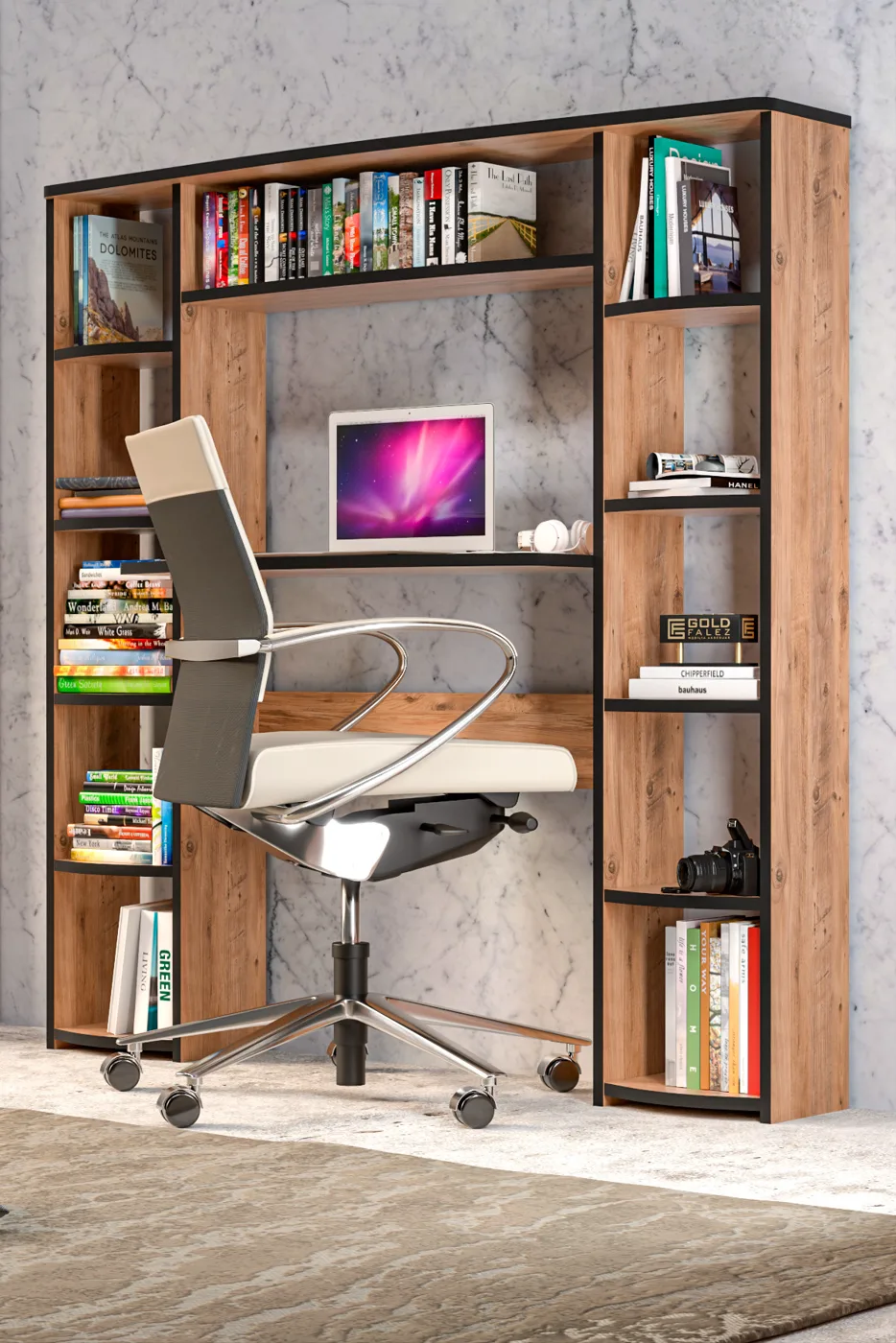 10-Tier Bookcase Desk Melamine-faced Chipboard Brown