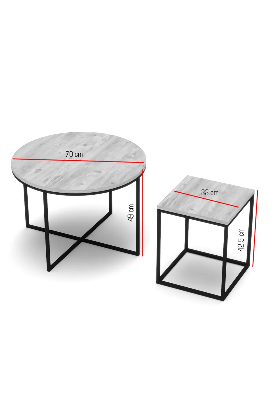 Ensemble 5 pièces table basse et tables gigognes en panneau de particules mélaminé marron