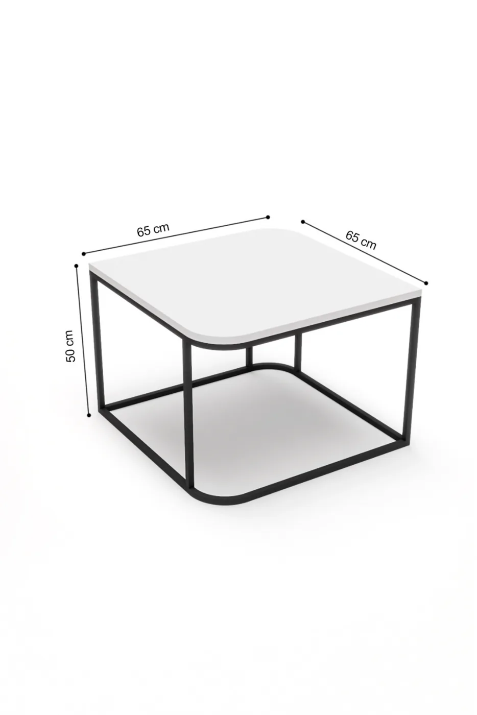 Damla ensemble table basse et tables gigognes en panneau de particules mélaminé noir