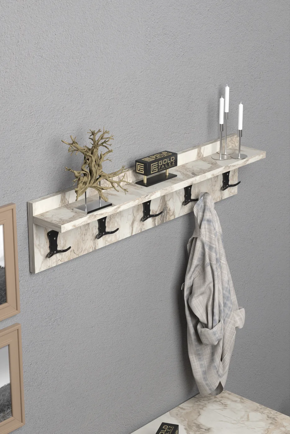 Wandgarderobe melaminbeschichtete Spanplatte Mehrfarbig