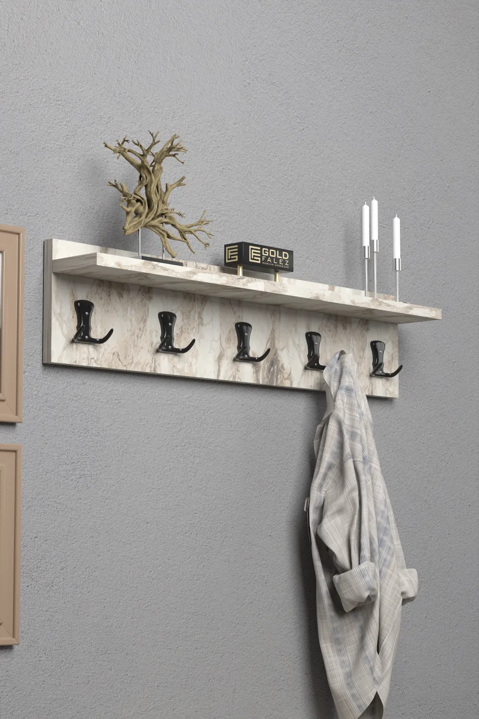 Wandgarderobe melaminbeschichtete Spanplatte Mehrfarbig