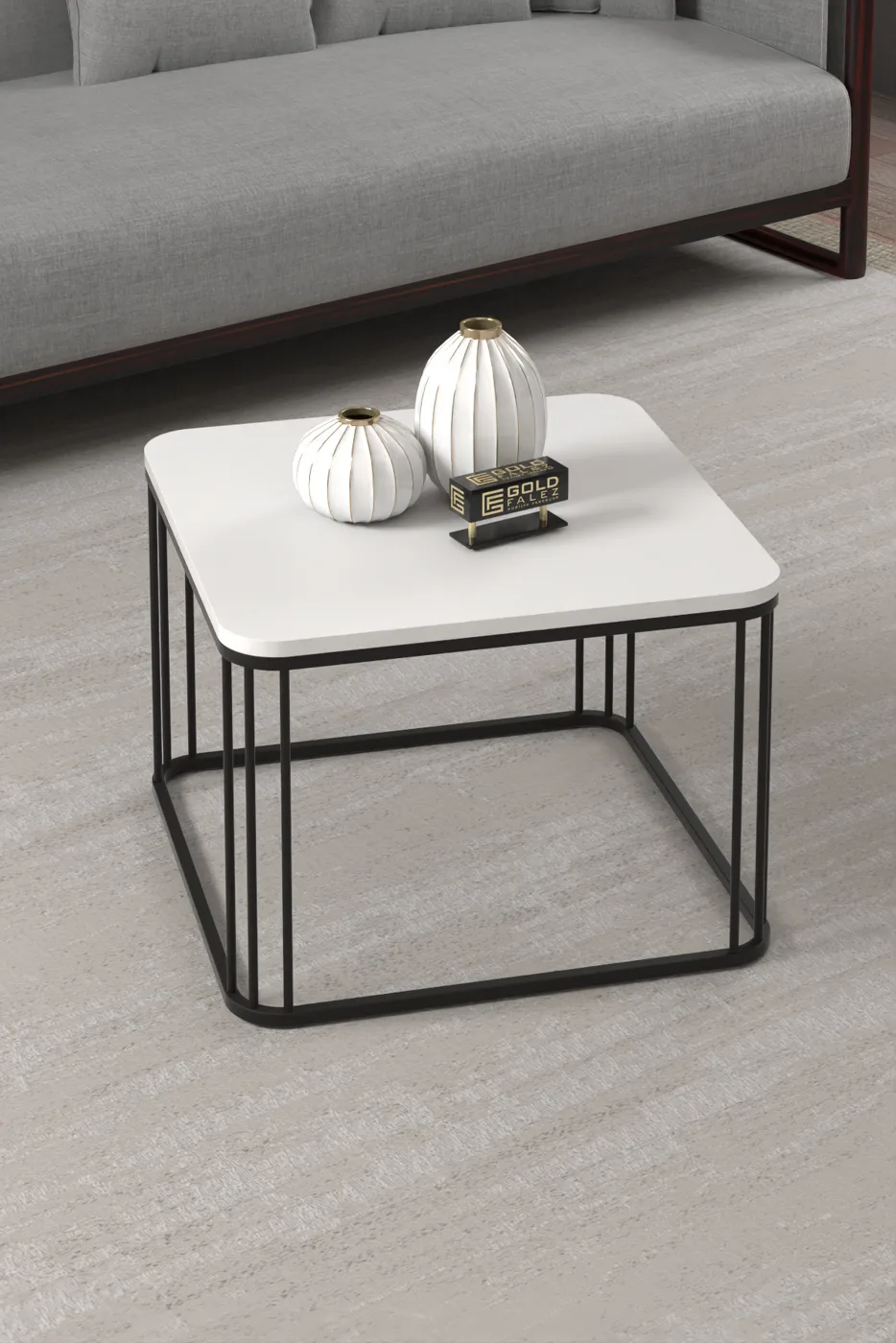 Alize Coffee Table and Nesting Table Set Melamine-faced Chipboard White