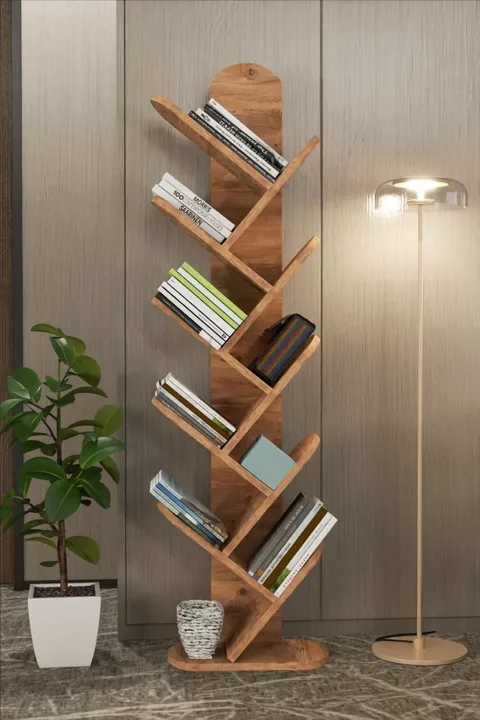 10 Raflı Çok Amaçlı Kitaplık Suntalam Kahverengi