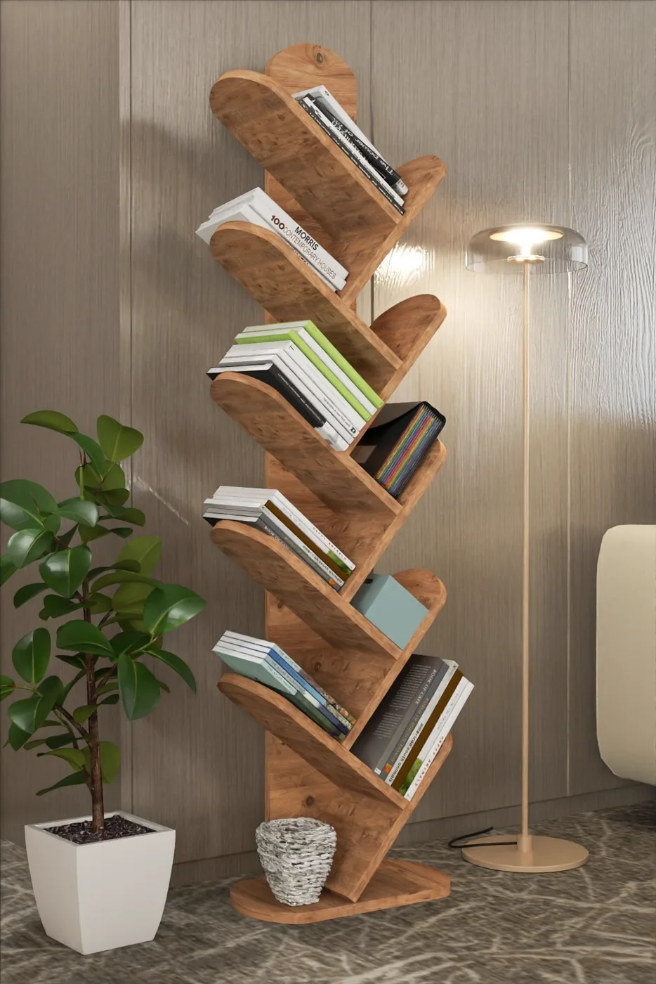 10-Tier Multi-purpose Bookcase Melamine-faced chipboard Brown